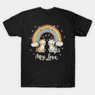 My Rainbow Cat is My Valentine T-Shirt